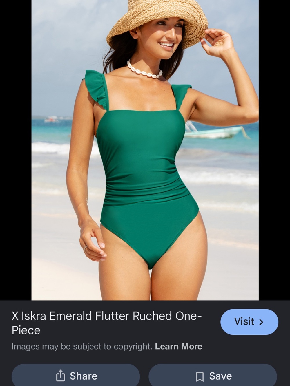 Cupshe Emerald Green Square Neck One-Piece Swimsuit with Adjustable Straps